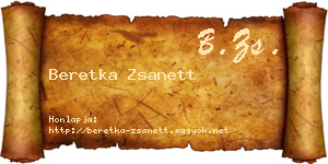 Beretka Zsanett névjegykártya